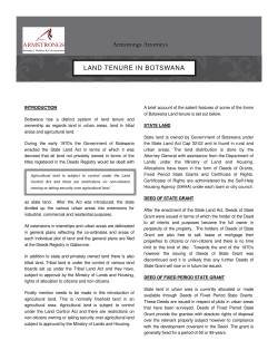 Armstrongs Attorneys LAND TENURE IN BOTSWANA
