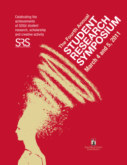 2011 SRS Program - SDSU Student Research Symposium