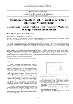 Management Quality of Higher Education in Vietnam