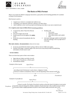 The Basics of MLA Format