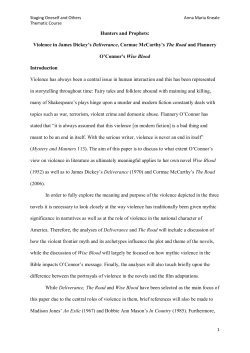 Hunters and Prophets: Violence in James Dickey`s