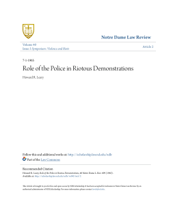 Role of the Police in Riotous Demonstrations