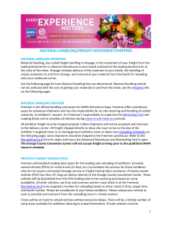 material handling/freight movement/shipping