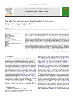 The label free picomolar detection of insulin in blood serum