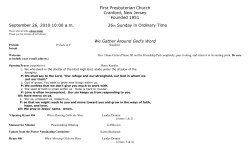 First Presbyterian Church Cranford, New Jersey Founded 1851