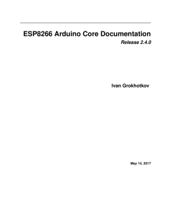 ESP8266 Arduino Core Documentation