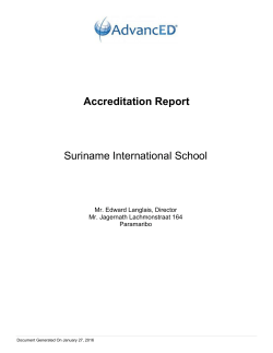 The Self-Study - Suriname International School