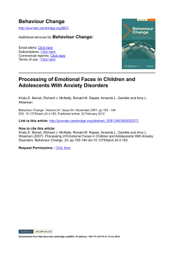 Behaviour Change Processing of Emotional Faces in