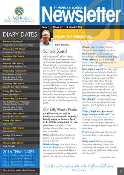 diary dates - St Monica`s Parish School