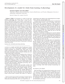 Development of a model for whole brain learning of physiology
