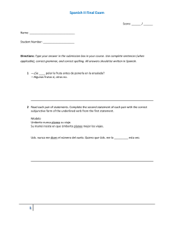 Spanish II Final Exam