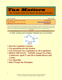 March 19, 2017 - New Mexico Tax Research Institute