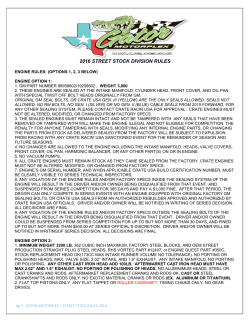2016 street stock division rules