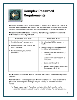 Complex Password Requirements