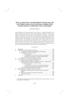 sexual offences law reform in pacific island countries: replacing