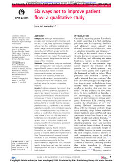 Six ways not to improve patient flow: a qualitative study