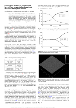 Composition analysis of nickel silicide formed from evaporated and
