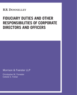 fiduciary duties and other responsibilities of corporate directors