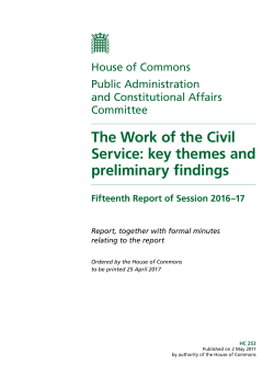 The Work of the Civil Service: key themes and preliminary findings