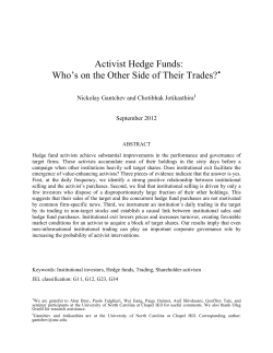 Activist Hedge Funds: Who`s on the Other Side of Their Trades?