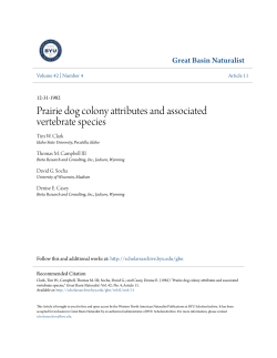 Prairie dog colony attributes and associated vertebrate species