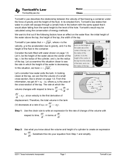 Torricelli`s Law - TI Education