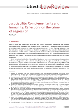 Justiciability, Complementarity and Immunity