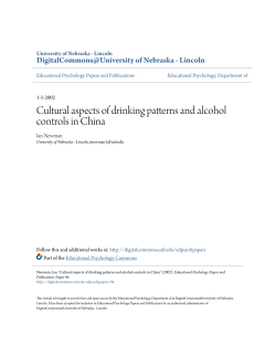 Cultural aspects of drinking patterns and alcohol controls in China