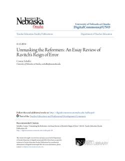 An Essay Review of Ravitch`s Reign of Error