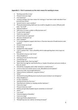 Appendix 3 &ndash; Part II comments on the main reason for wanting to move