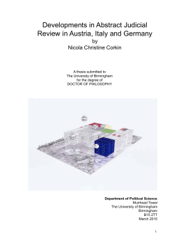 Developments in Abstract Judicial Review in Austria, Italy and
