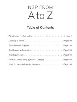 A-Z Booklet  - Nature`s Sunshine Products