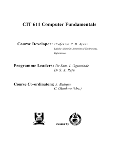 CIT 611 Computer Fundamentals - National Open University of Nigeria