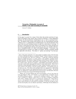 Towards a Minimalist account of quirky case and