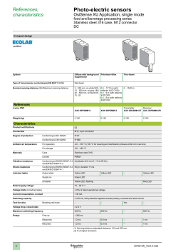 1 Photo-electric sensors 1 2 3 4 5 6 7 8 9 10