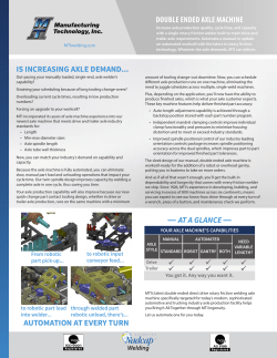 DOUBLE ENDED AXLE MACHINE IS INCREASING AXLE DEMAND