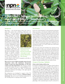 Southeast Region.indd - USA National Phenology Network