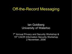 Off-the-Record Messaging