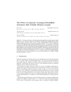 Learning Probabilistic Automata with Variable Memory Length