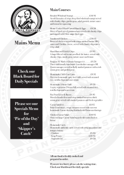 Our Full Menu. - Prince Consort