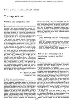 Correspondence - Archives of Disease in Childhood