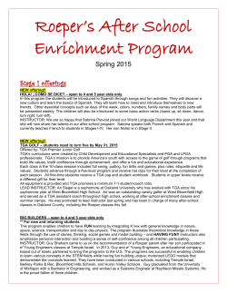 Spring 2015 Brochure