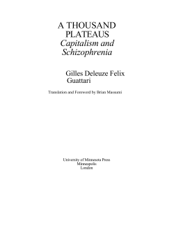 Thousand Plateaus Chapter One - MyCourses