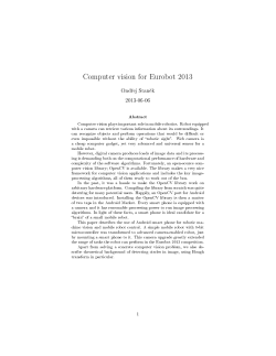 Computer vision for Eurobot 2013