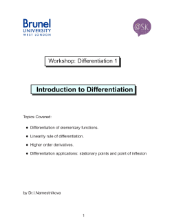 Introduction to Differentiation