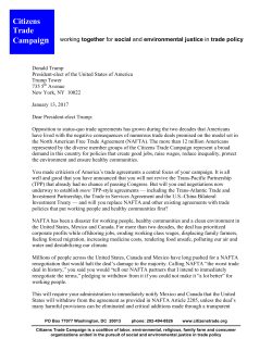 a letter - Citizens Trade Campaign