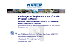 Challenges of Implementation of a PPP Program in Mexico