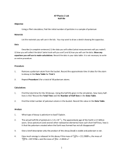 1 AP Physics 2 Lab Half-life Objective Using a Phet