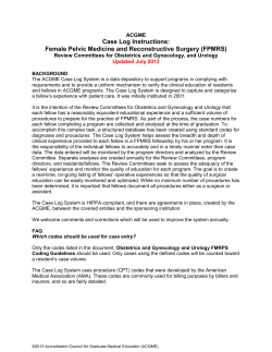 ACGME Case Log Instructions: Female Pelvic Medicine and