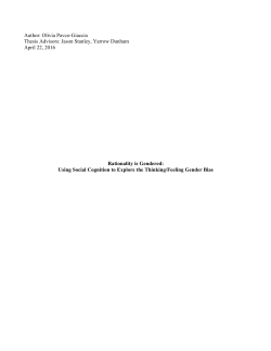 Rationality is Gendered - Cognitive Science at Yale University